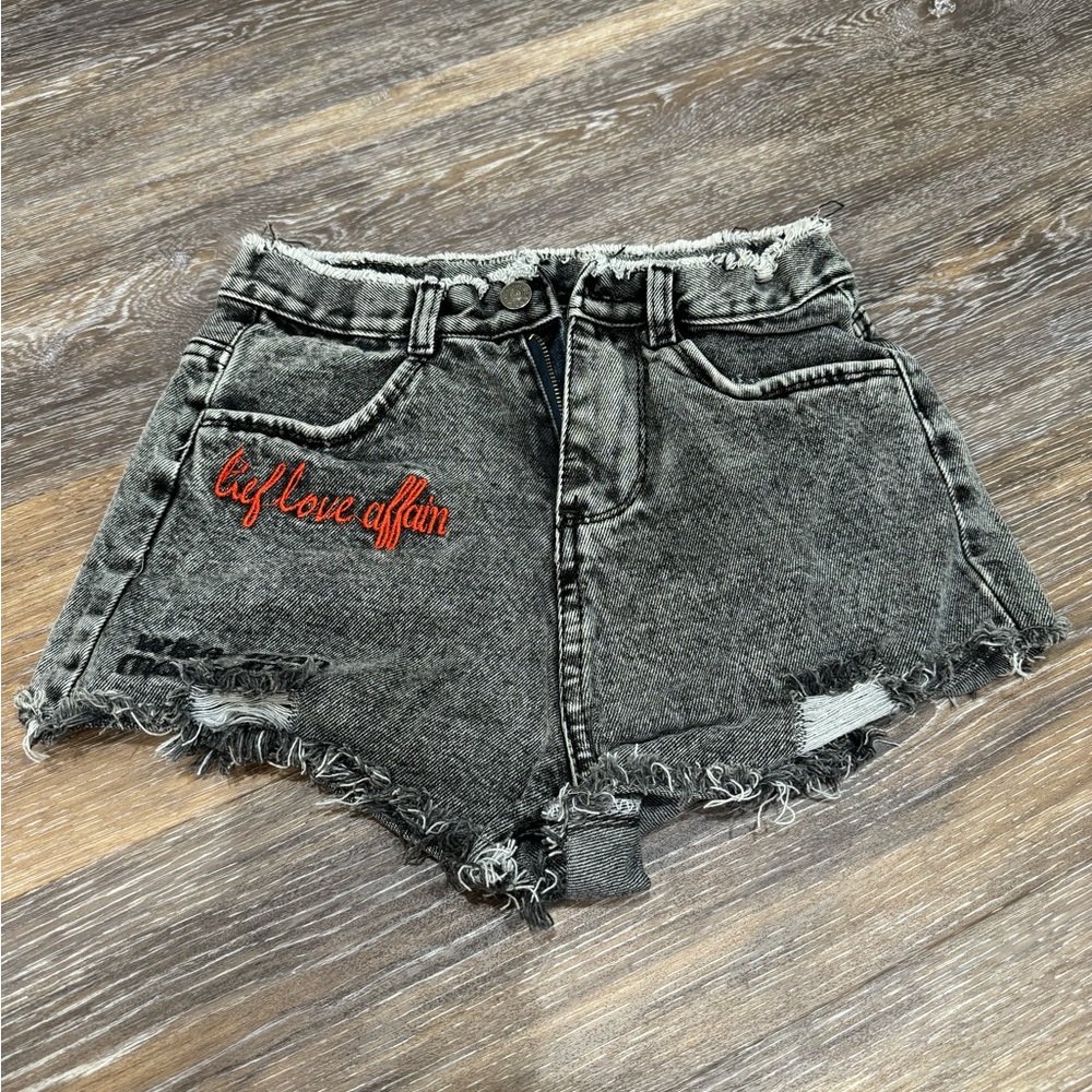 Edgy Black Denim Women's Shorts